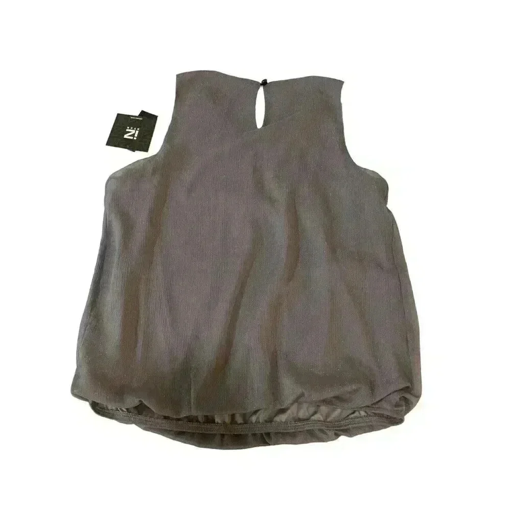 IZ Byer Women Charcoal Gray‎ Color with Rinstone Sleeveless Small Size NWT